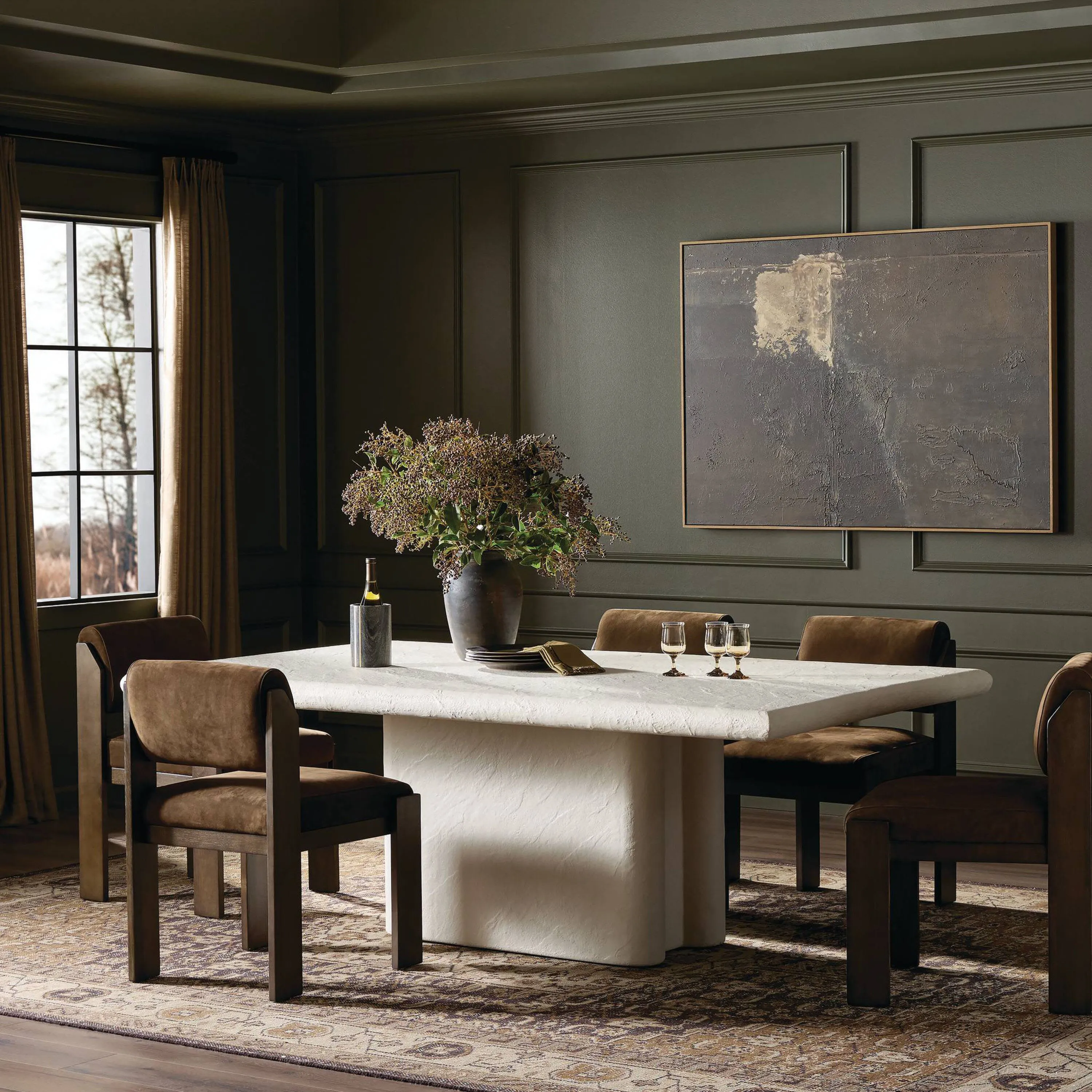 Noralith 84" Dining Table, Plaster Molded Concrete 2 Noralith 84" Dining Table, Plaster Molded Concrete