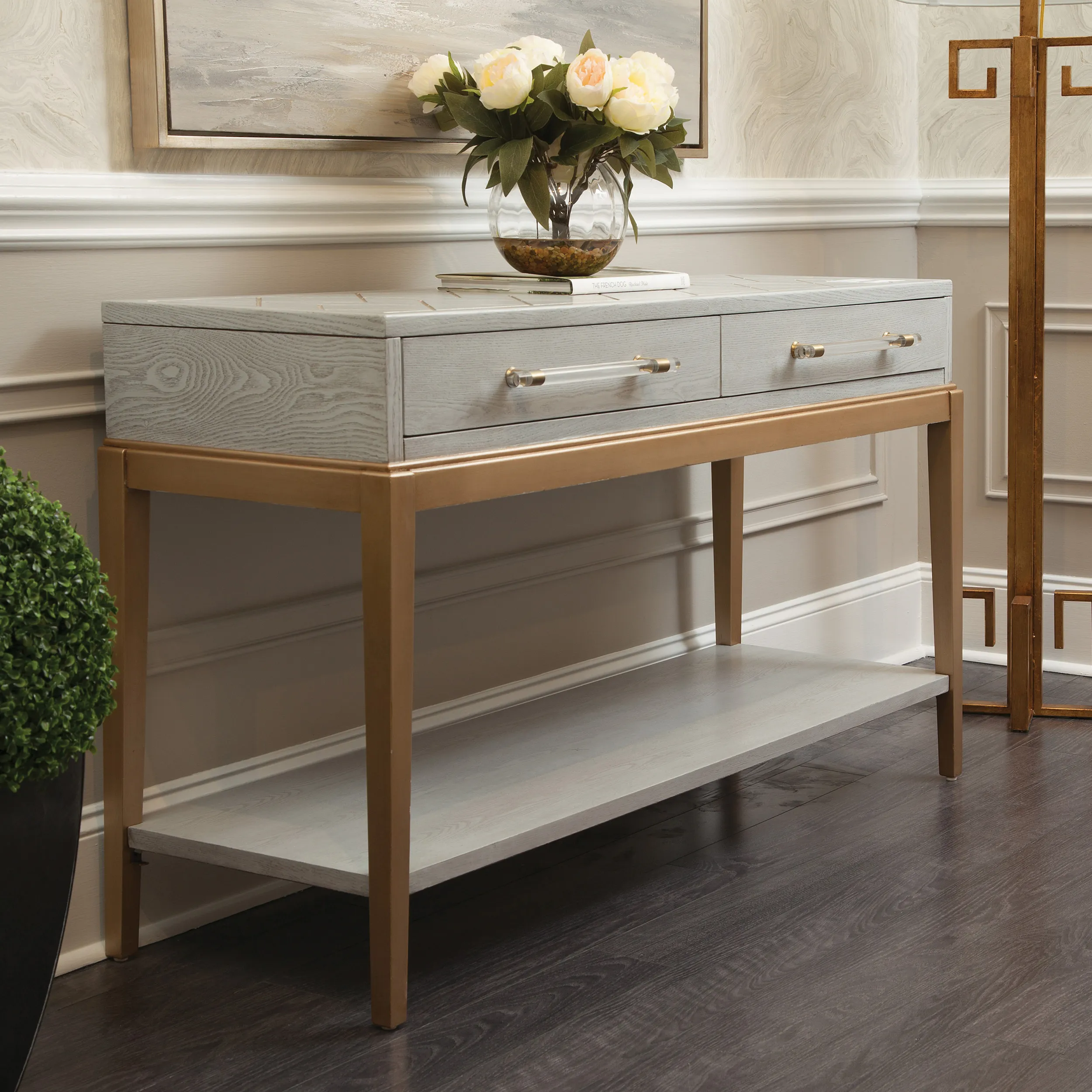 Alden Console Table, Graphite Gray/Gold 12 Alden Console Table, Graphite Gray/Gold