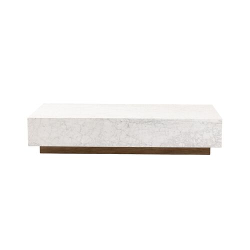 Leona Rectangular Coffee Table, White Carrara Marble 5 Leona Rectangular Coffee Table, White Carrara Marble