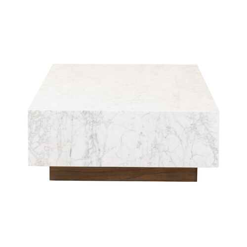 Leona Rectangular Coffee Table, White Carrara Marble 6 Leona Rectangular Coffee Table, White Carrara Marble