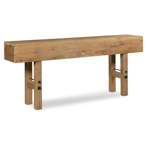 Maker's 84" Console Table, Breadboard/Aged Brass 1 Maker's 84" Console Table, Breadboard/Aged Brass