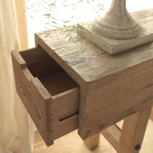 Maker's 84" Console Table, Breadboard/Aged Brass 4 Maker's 84" Console Table, Breadboard/Aged Brass