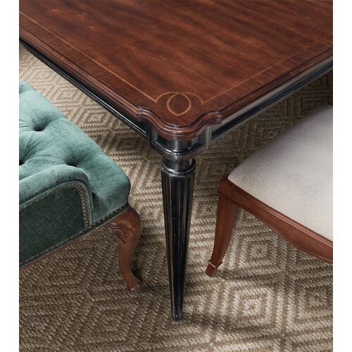 Charleston Leg Rectangular Extension Dining Table, Black Cherry 7 Charleston Leg Rectangular Extension Dining Table, Black Cherry