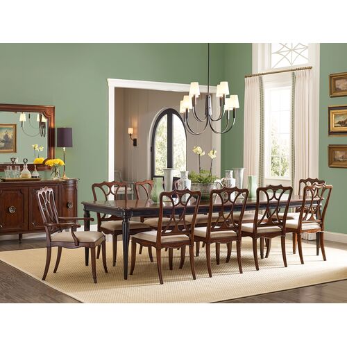 Charleston Leg Rectangular Extension Dining Table, Black Cherry 9 Charleston Leg Rectangular Extension Dining Table, Black Cherry