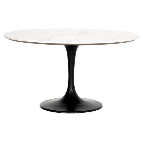 Ray 55" Dining Table, White Marble 1 Ray 55" Dining Table, White Marble