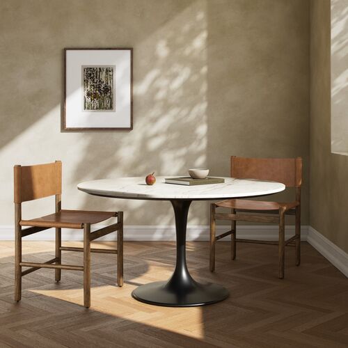 Ray 55" Dining Table, White Marble 6 Ray 55" Dining Table, White Marble