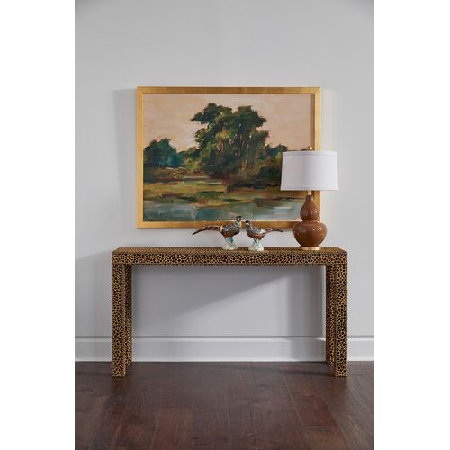 Leopard Hide Console Table, Brown/Black 4 Leopard Hide Console Table, Brown/Black