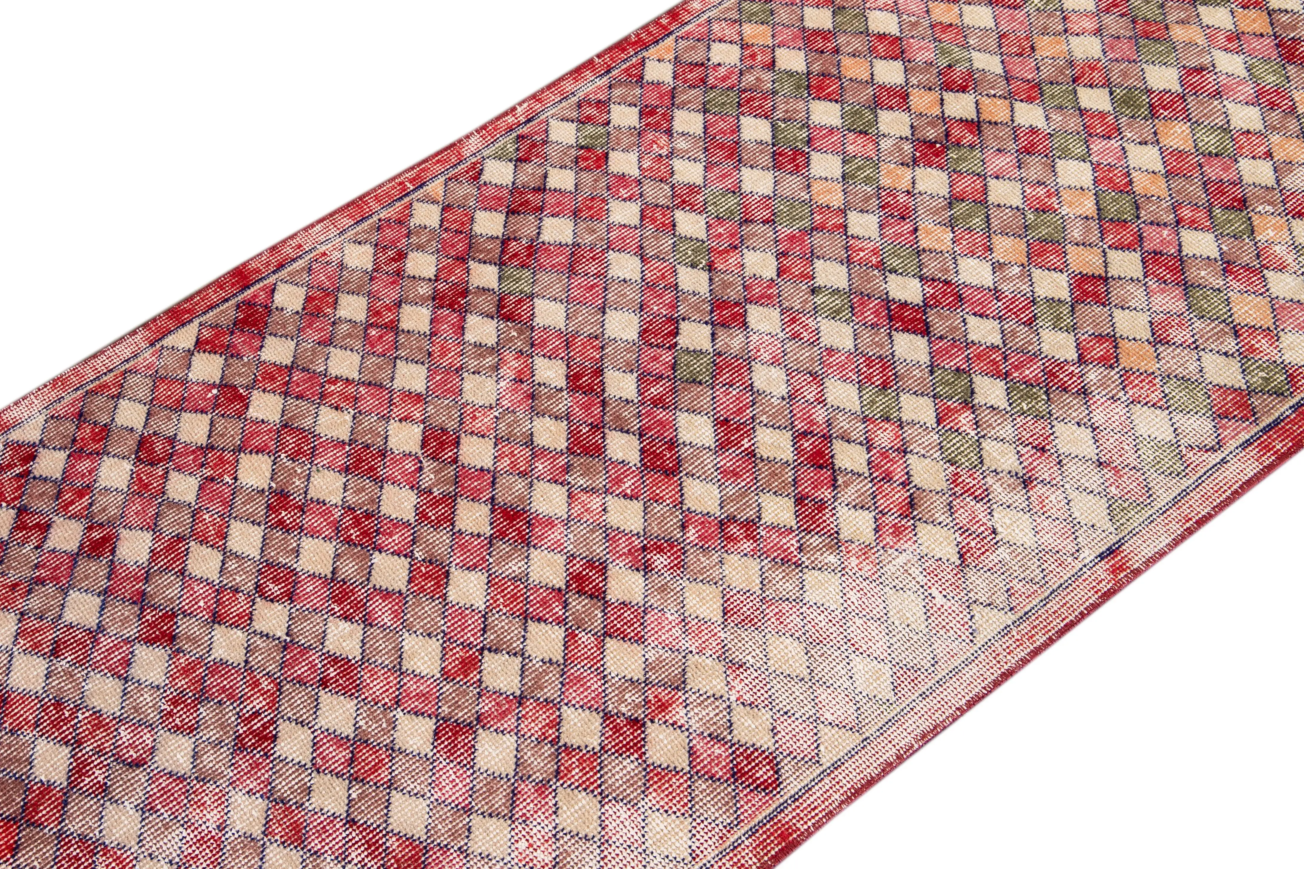 Vintage Turkish Wool Runner Rug 5 Vintage Turkish Wool Runner Rug