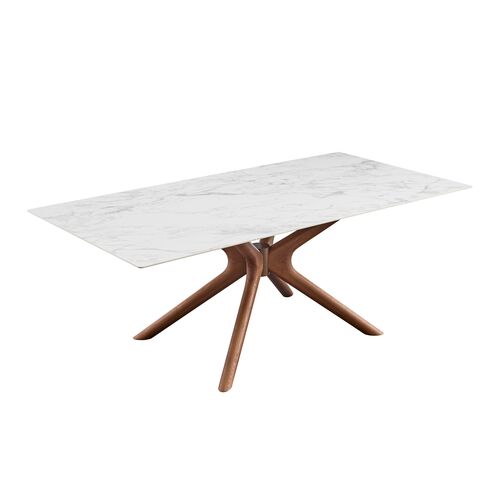 Cerelia 79" Rectangular Dining Table, White Ceramic 1 Cerelia 79" Rectangular Dining Table, White Ceramic