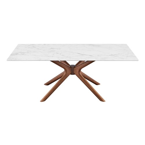 Cerelia 79" Rectangular Dining Table, White Ceramic 2 Cerelia 79" Rectangular Dining Table, White Ceramic