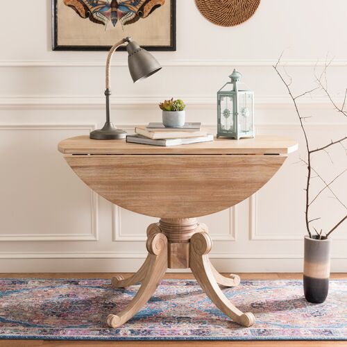 Jacquelyn Drop-Leaf Dining Table, Rustic Natural 2 Jacquelyn Drop-Leaf Dining Table, Rustic Natural