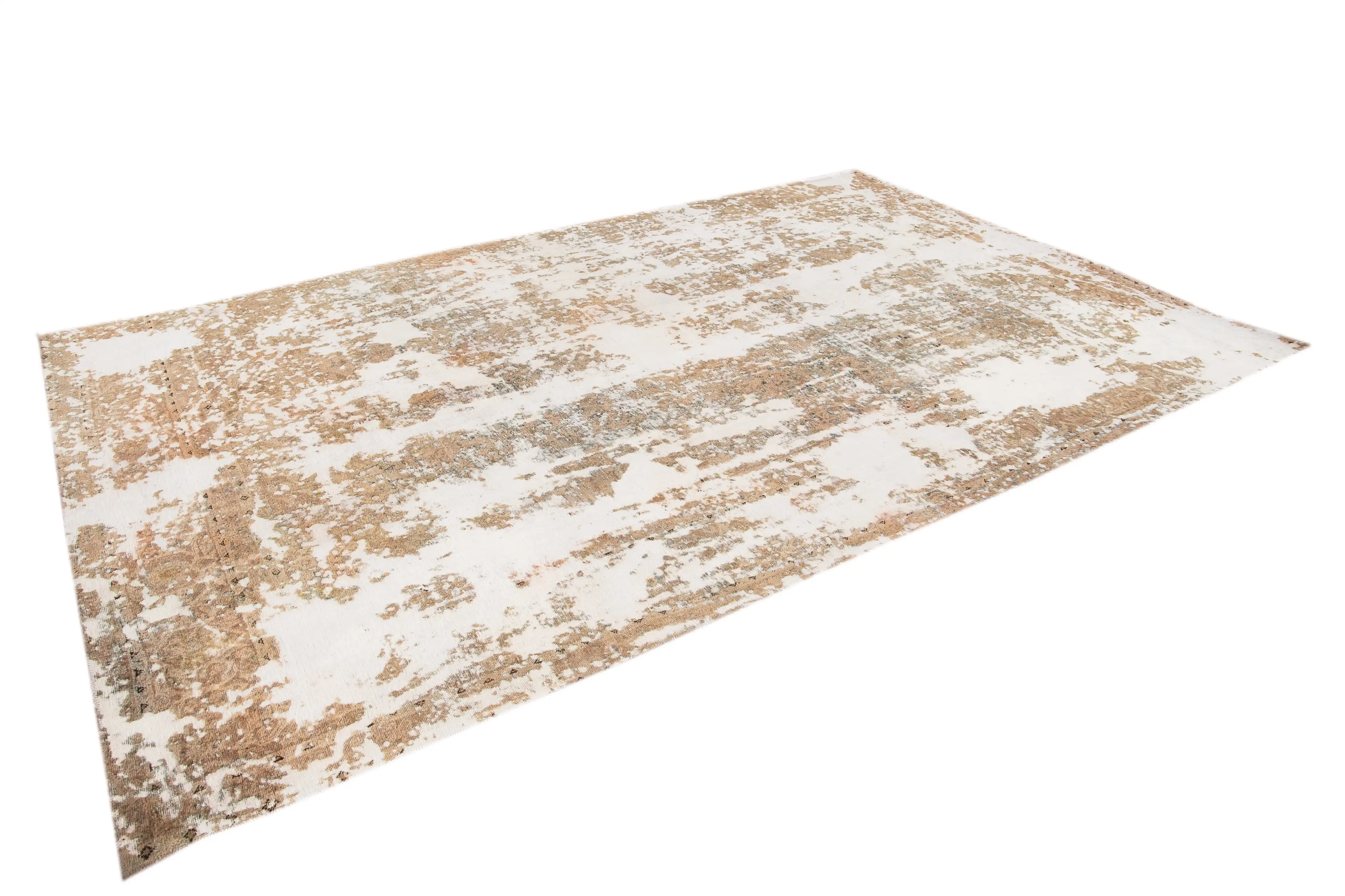 Vintage Allover Tan Wool Rug 2 Vintage Allover Tan Wool Rug