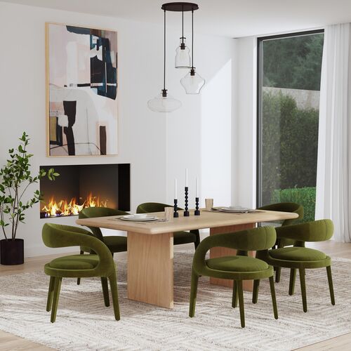 Jade Wood Panel Dining Table 2 Jade Wood Panel Dining Table