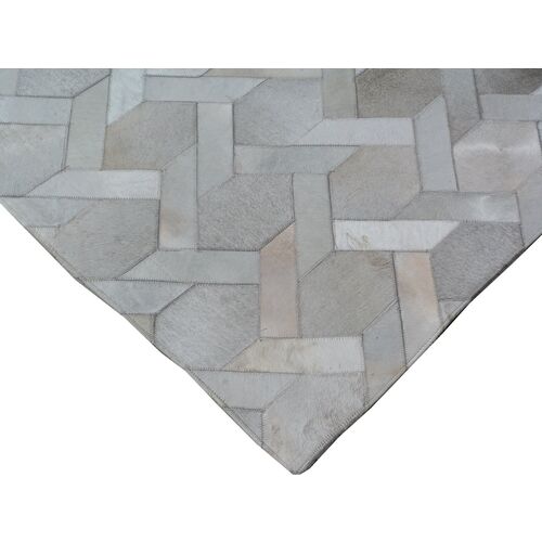 Ely Hide Rug, Gray/Silver 2 Ely Hide Rug, Gray/Silver