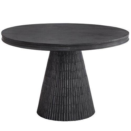 Everett 48" Round Fluted Dining Table, Charcoal 1 Everett 48" Round Fluted Dining Table, Charcoal