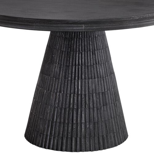 Everett 48" Round Fluted Dining Table, Charcoal 3 Everett 48" Round Fluted Dining Table, Charcoal