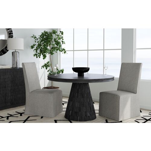 Everett 48" Round Fluted Dining Table, Charcoal 5 Everett 48" Round Fluted Dining Table, Charcoal