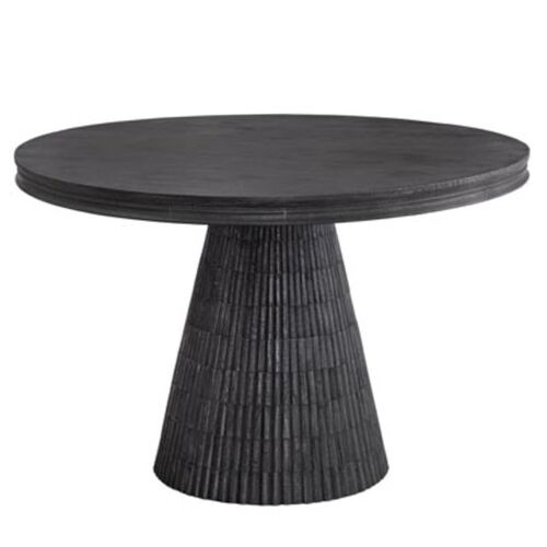 Everett 48" Round Fluted Dining Table, Charcoal 7 Everett 48" Round Fluted Dining Table, Charcoal