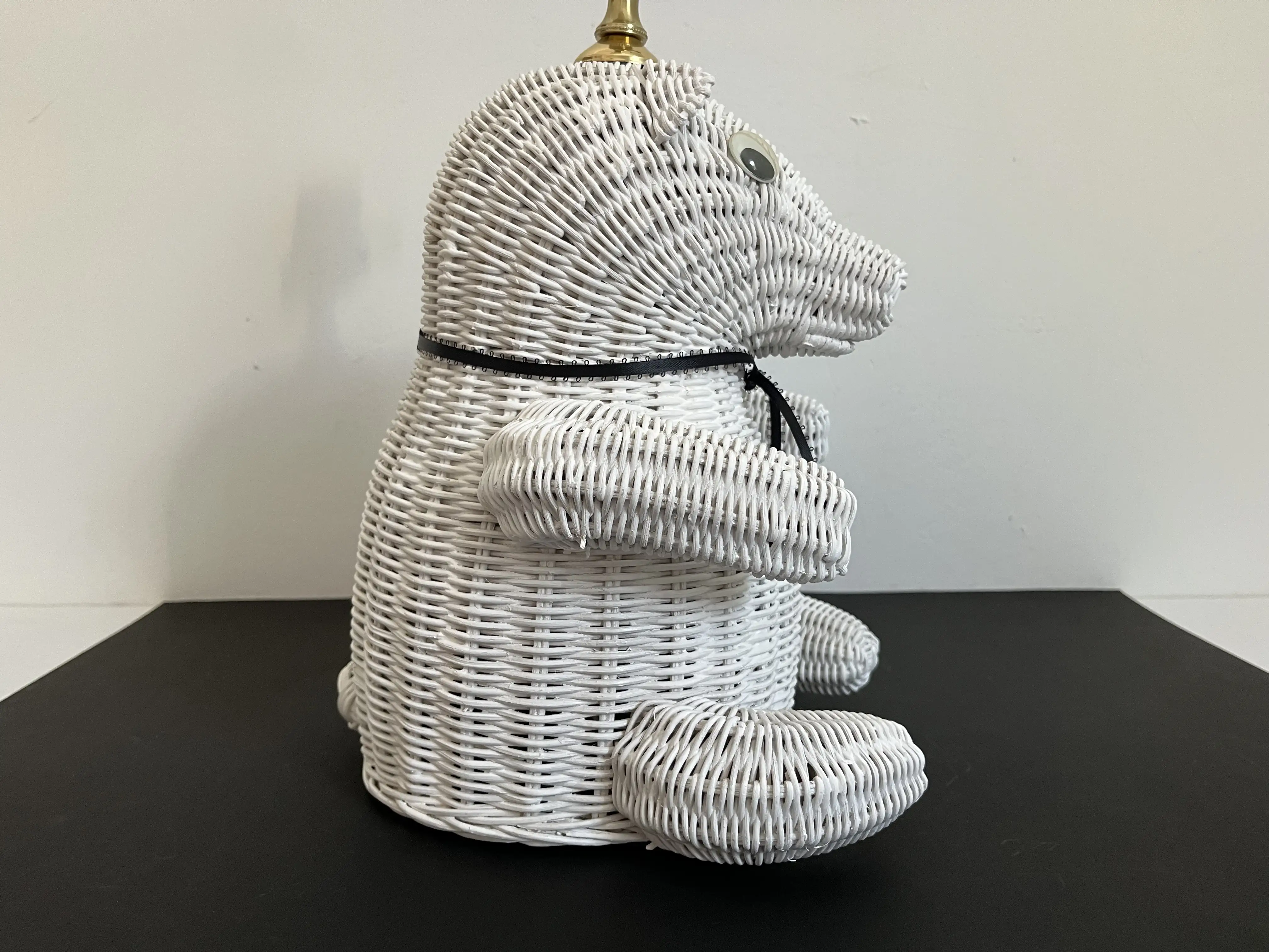 Wicker Teddy Bear Lamp & Shade 5 Wicker Teddy Bear Lamp & Shade