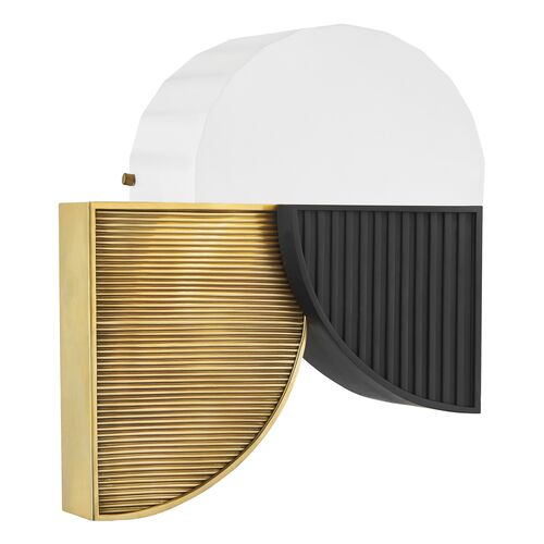 Construct 13.5" Wall Sconce, Aged Brass 2 Construct 13.5" Wall Sconce, Aged Brass