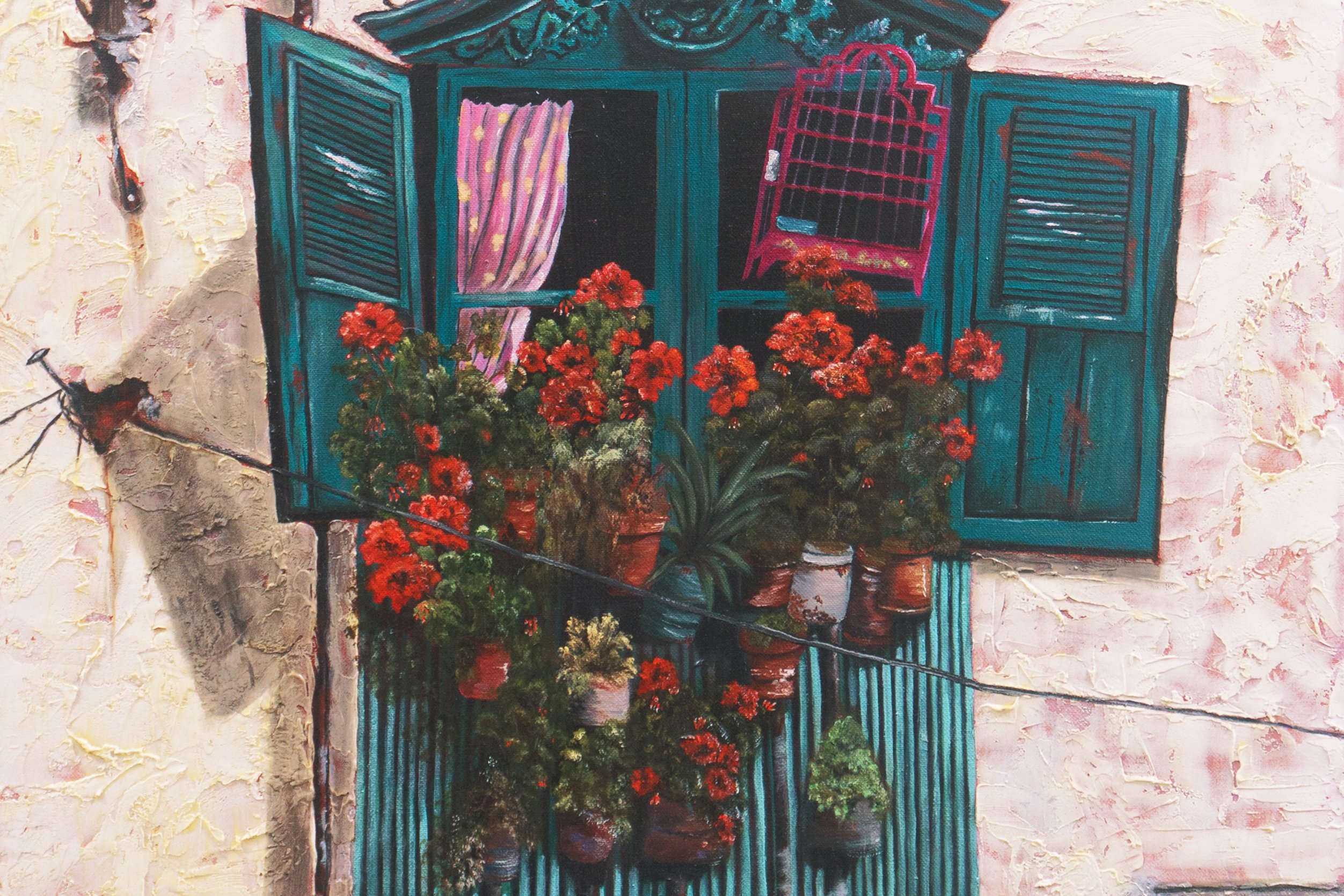 Rustic Windows with Red Geraniums 2 Rustic Windows with Red Geraniums