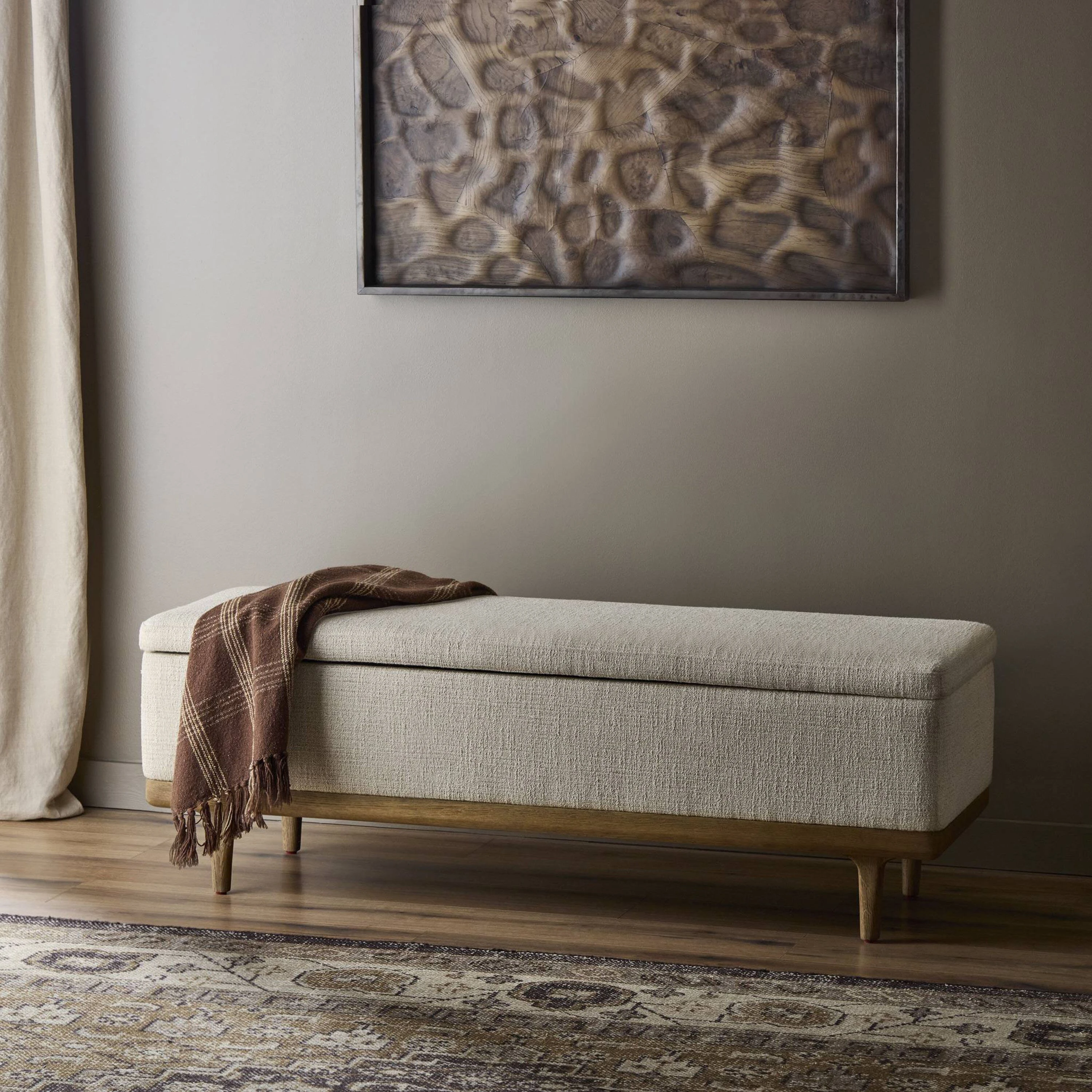 Amberhill Storage Bench, Performance Hampton Cream 2 Amberhill Storage Bench, Performance Hampton Cream