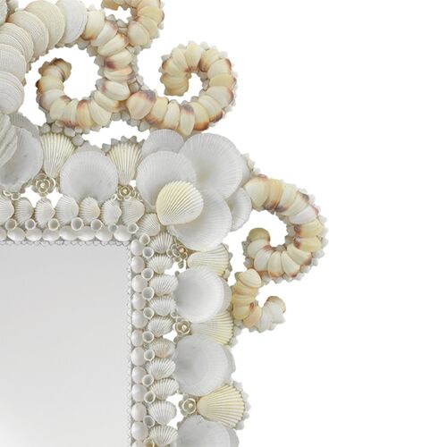 Cecilia Rectangular Shell Wall Mirror, White/Natural 2 Cecilia Rectangular Shell Wall Mirror, White/Natural