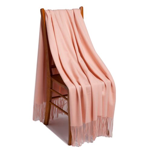 Solid Cashmere Throw, Pink Blush 2 Solid Cashmere Throw, Pink Blush