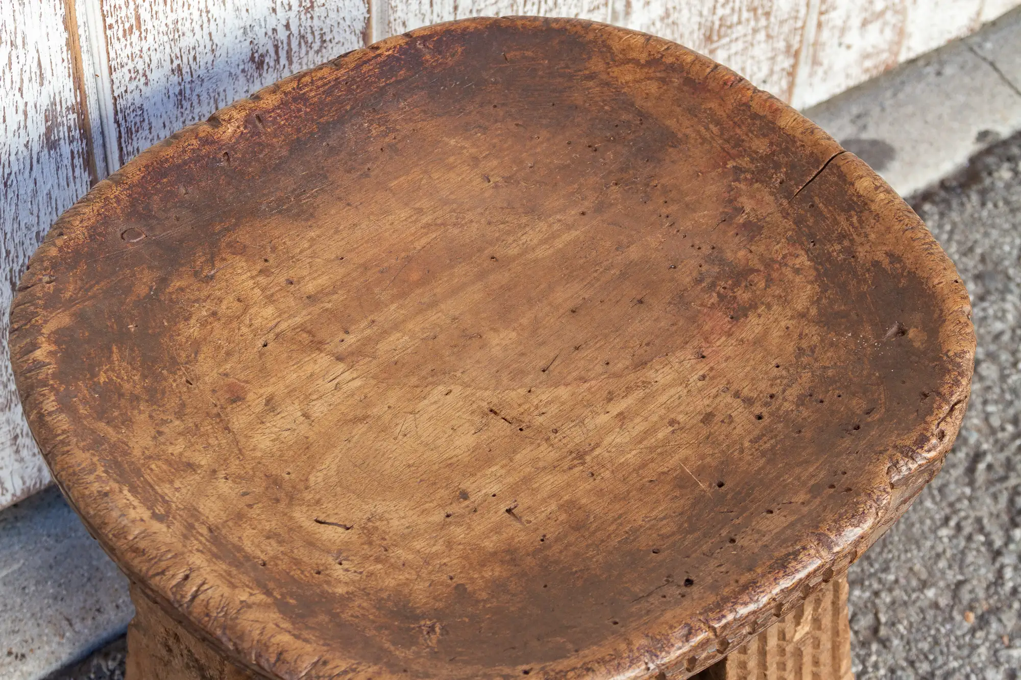 Antique Carved Primitive African Stool 4 Antique Carved Primitive African Stool