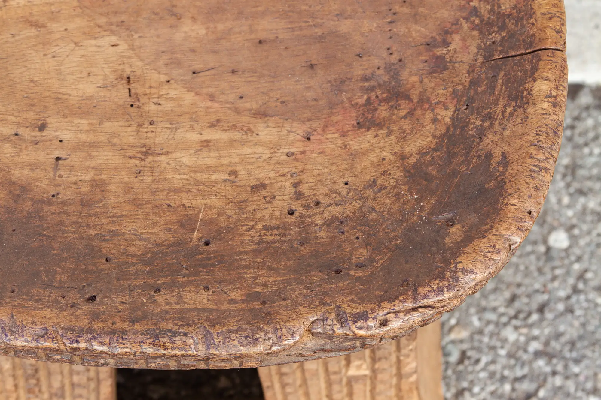 Antique Carved Primitive African Stool 5 Antique Carved Primitive African Stool