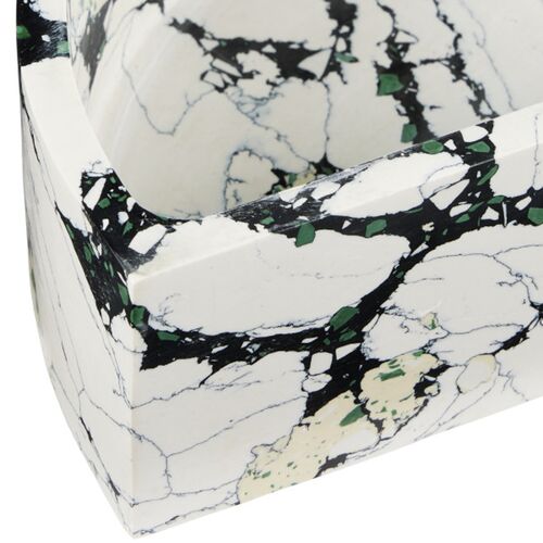 Fossey Rectangular Box, White/Black 2 Fossey Rectangular Box, White/Black