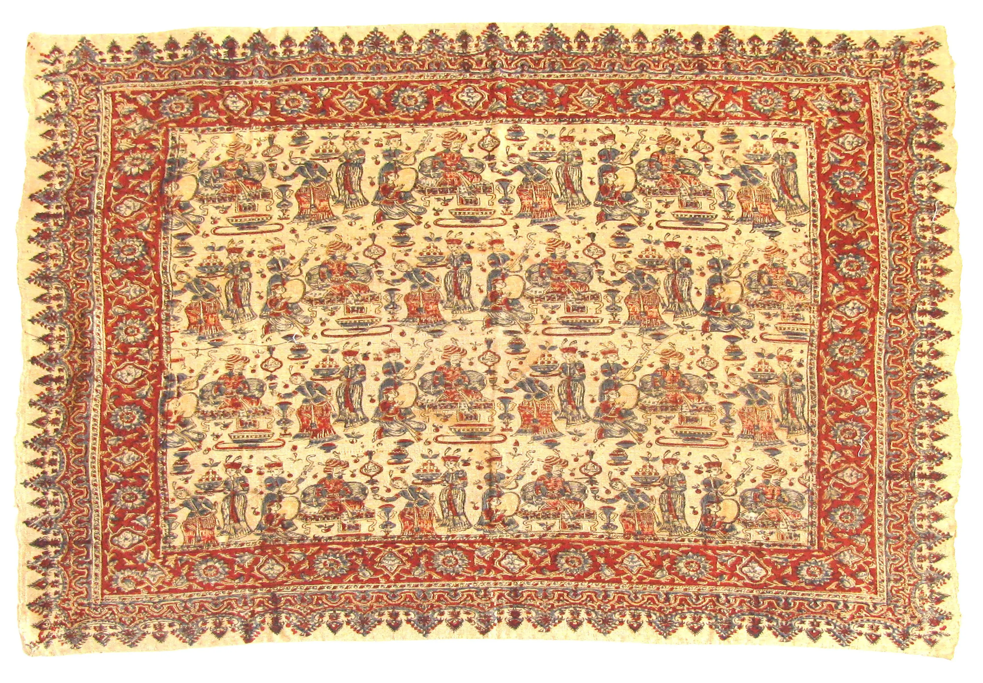 Qalamkari Persian Figural Textile 1 Qalamkari Persian Figural Textile