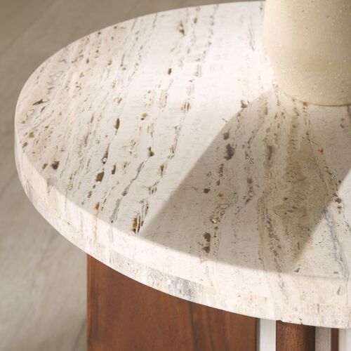 Junia Travertine Accent Table 3 Junia Travertine Accent Table