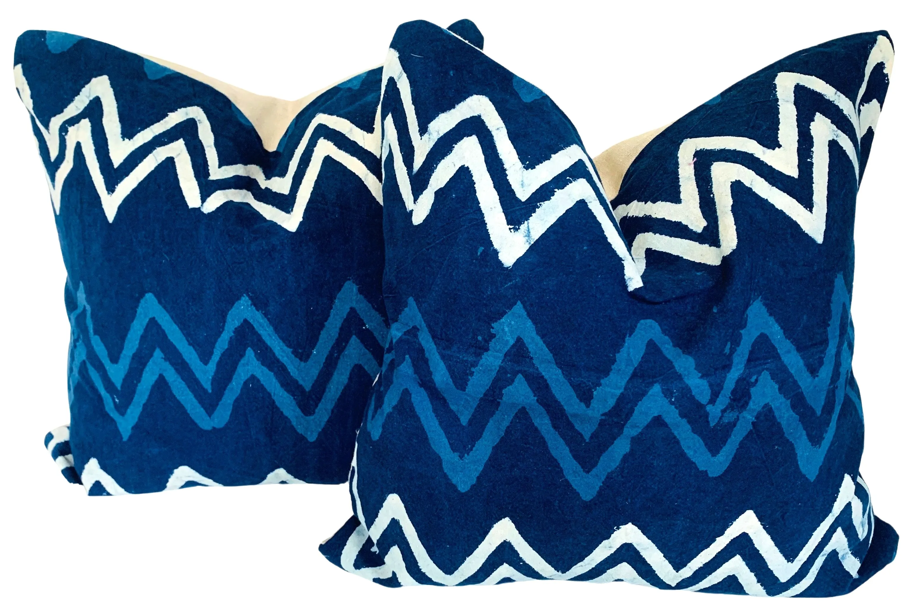 Hand-Printed Shibori Throw Pillows, Pair 2 Hand-Printed Shibori Throw Pillows, Pair