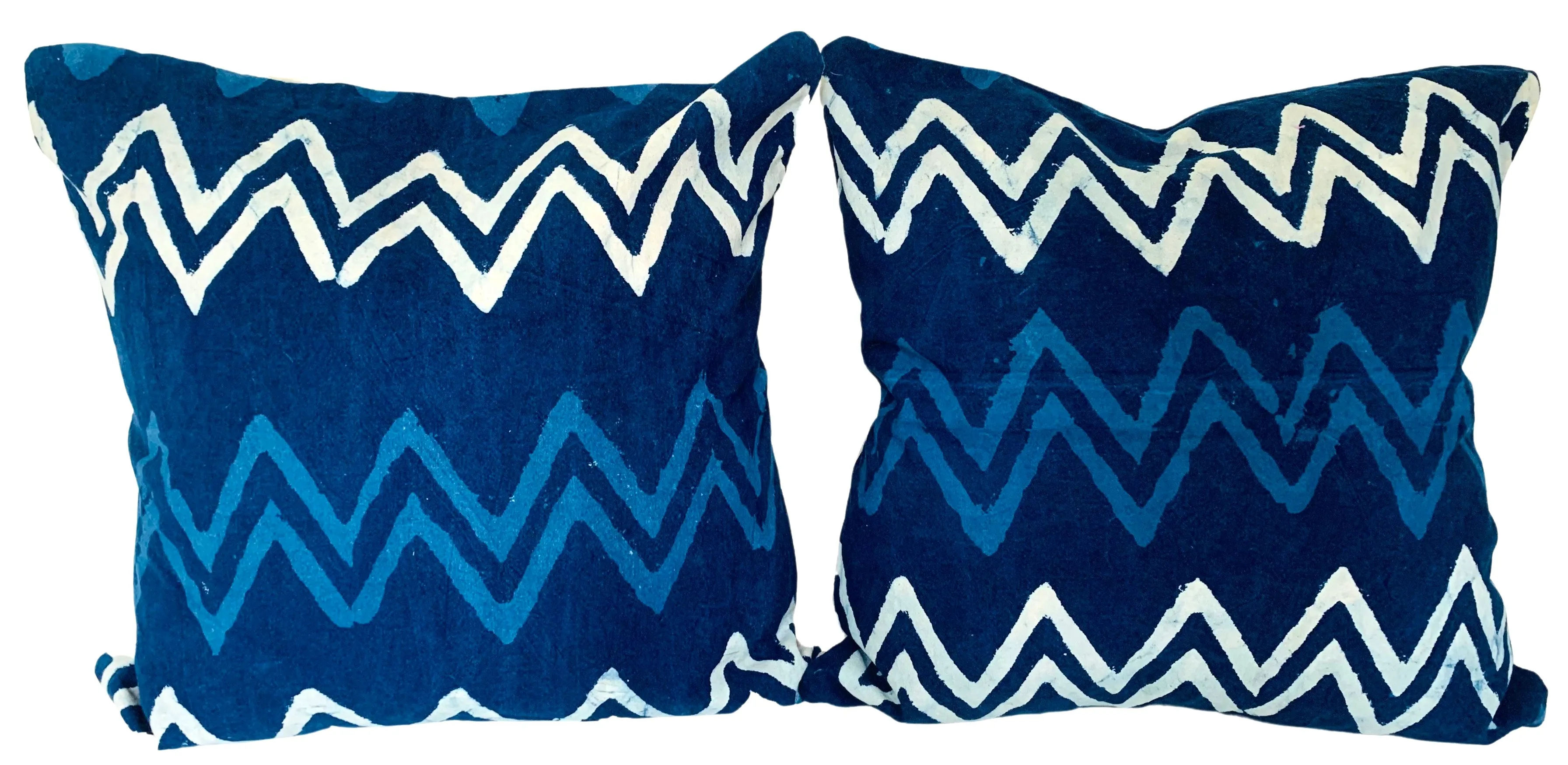 Hand-Printed Shibori Throw Pillows, Pair 3 Hand-Printed Shibori Throw Pillows, Pair