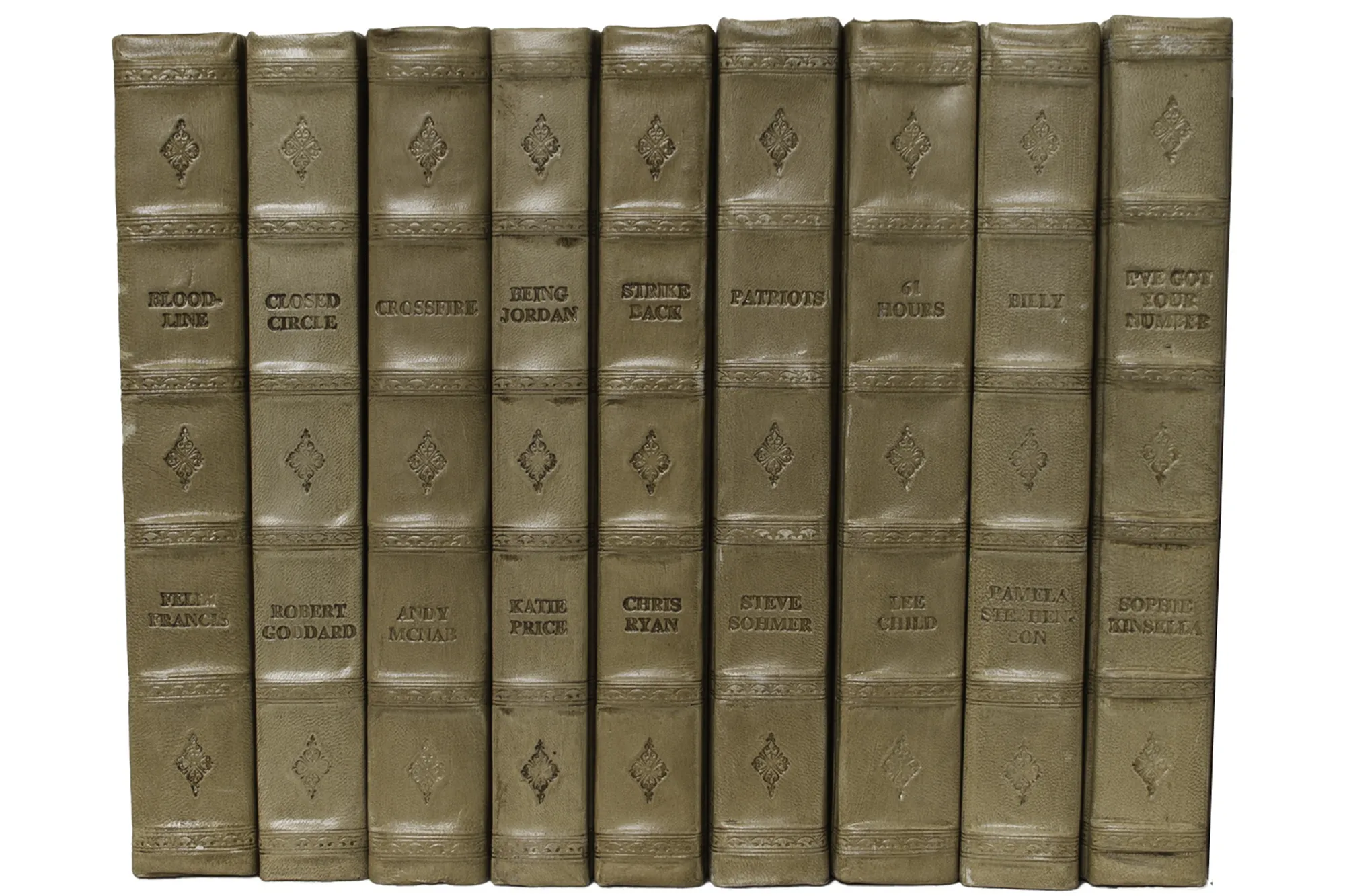 Brindled Leather 1-Foot Decorative Book Bundle 2 Brindled Leather 1-Foot Decorative Book Bundle