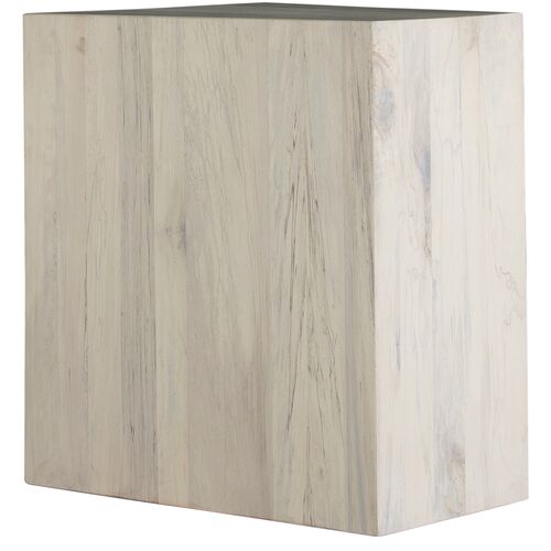 Alistair Rectangular Spalted Side Table, White 1 Alistair Rectangular Spalted Side Table, White