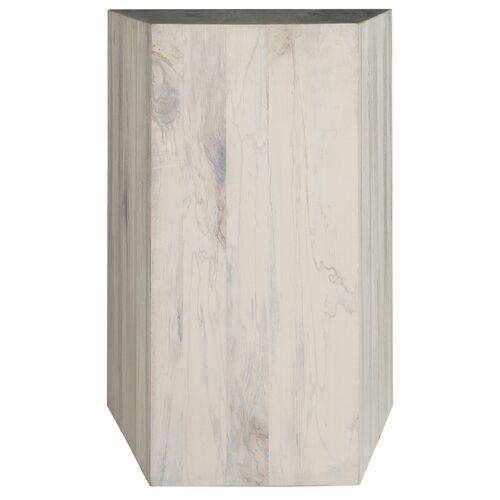 Alistair Rectangular Spalted Side Table, White 2 Alistair Rectangular Spalted Side Table, White