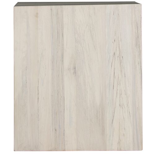 Alistair Rectangular Spalted Side Table, White 3 Alistair Rectangular Spalted Side Table, White