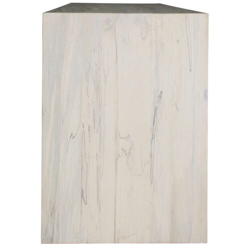 Alistair Rectangular Spalted Side Table, White 4 Alistair Rectangular Spalted Side Table, White