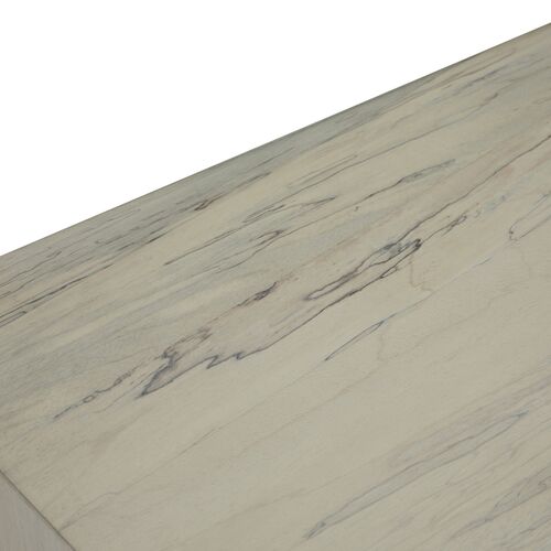 Alistair Rectangular Spalted Side Table, White 5 Alistair Rectangular Spalted Side Table, White