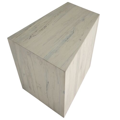 Alistair Rectangular Spalted Side Table, White 6 Alistair Rectangular Spalted Side Table, White