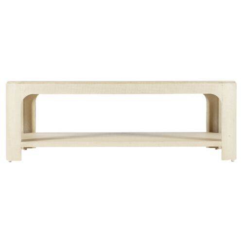 Archives Raffia Rectangular Cocktail Table, Flax 2 Archives Raffia Rectangular Cocktail Table, Flax