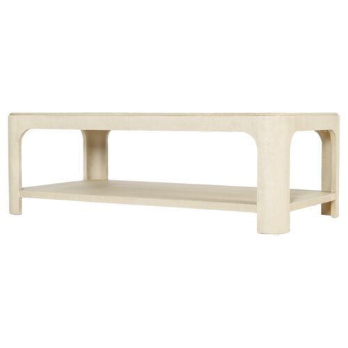Archives Raffia Rectangular Cocktail Table, Flax 3 Archives Raffia Rectangular Cocktail Table, Flax